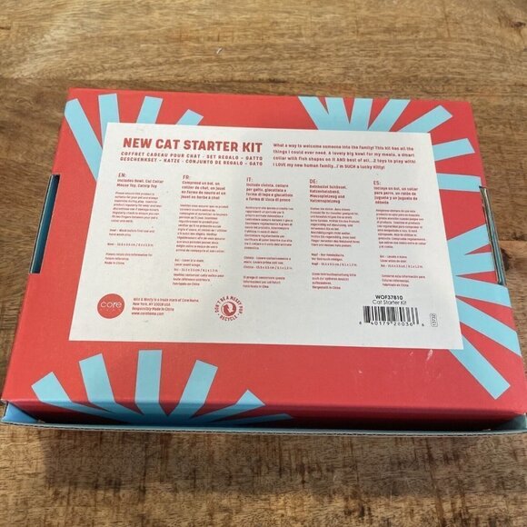 Wild & Woofy Eat Sleep Purr Repeat New Cat Starter Kit 4-Piece New - Picture 5 of 5